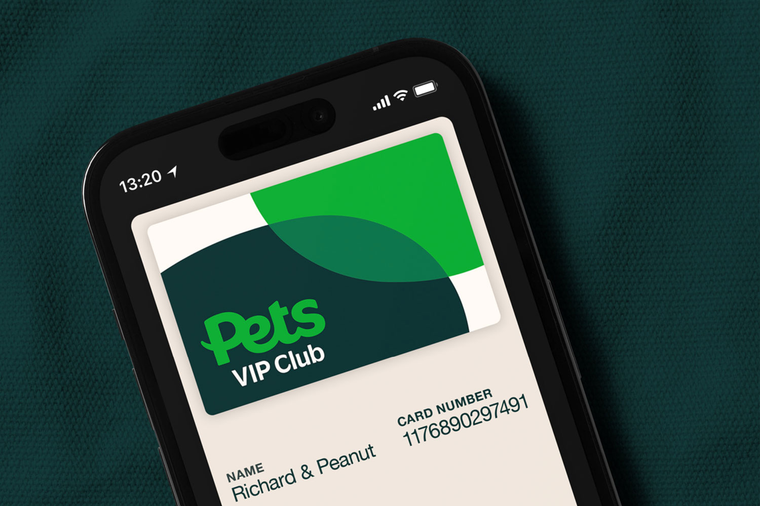 pets loyalty card iphone