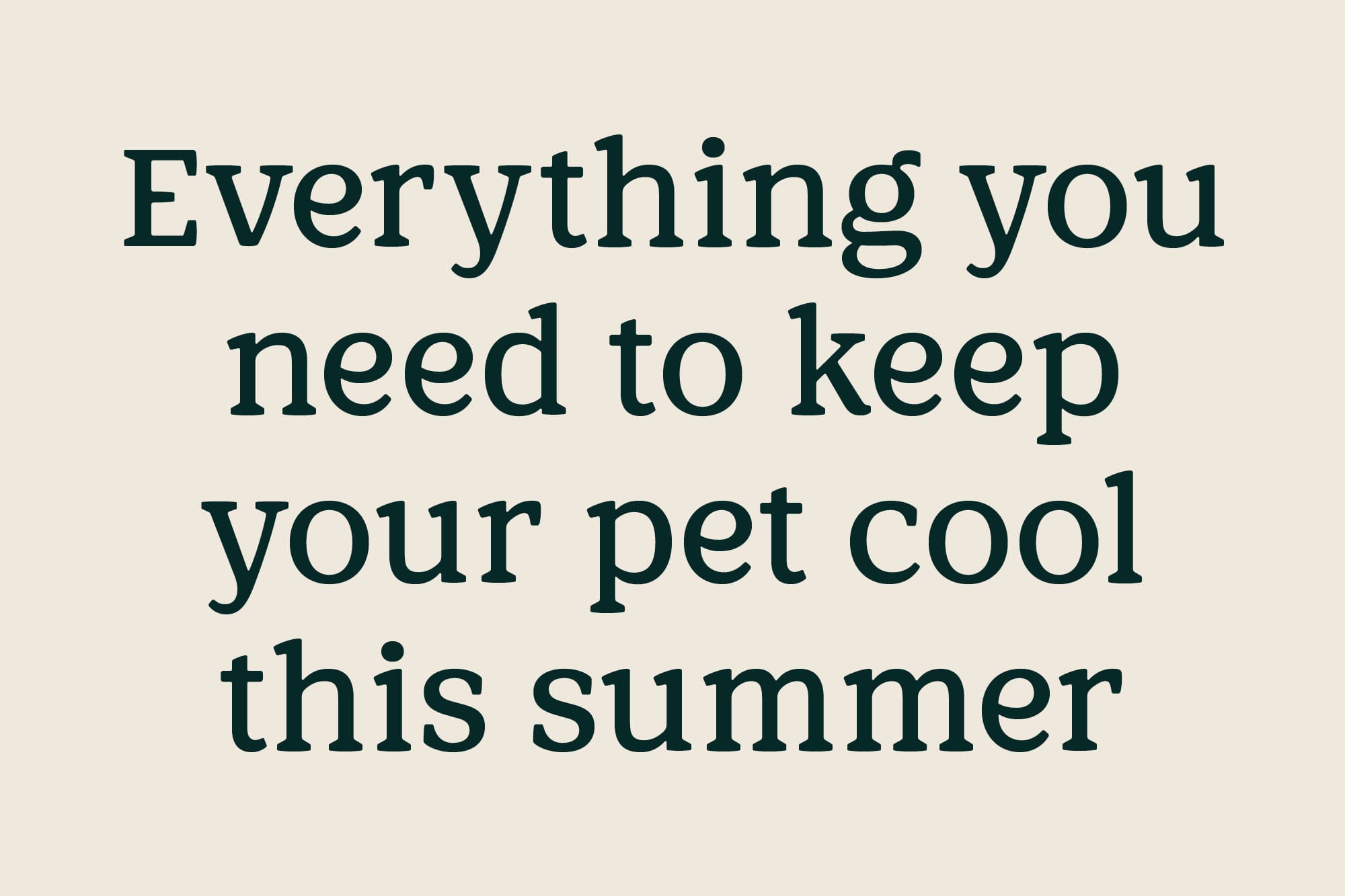 keep your pet cool