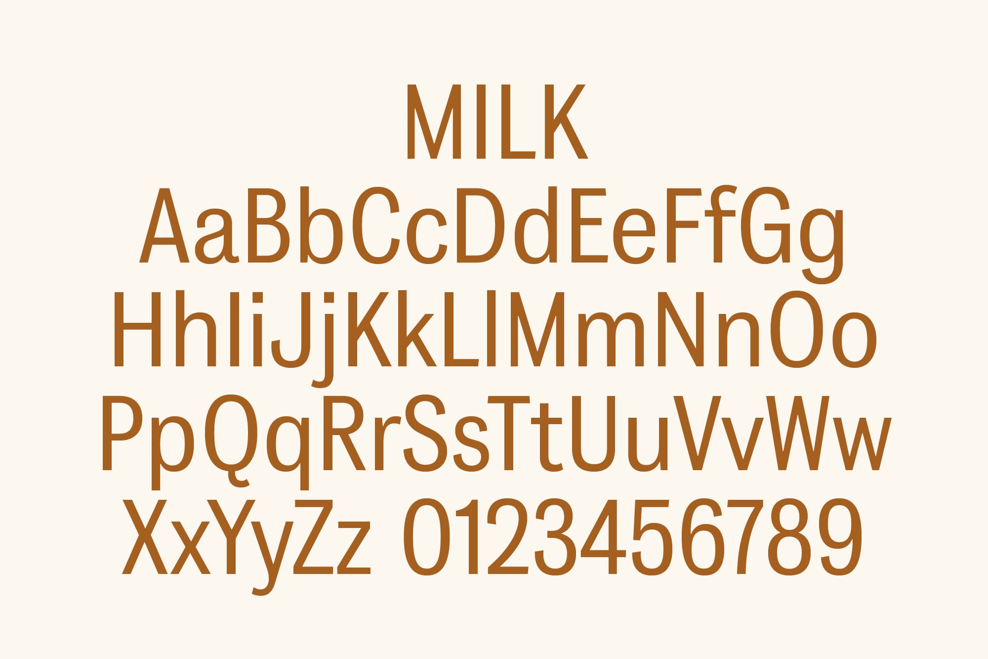 milk typeface